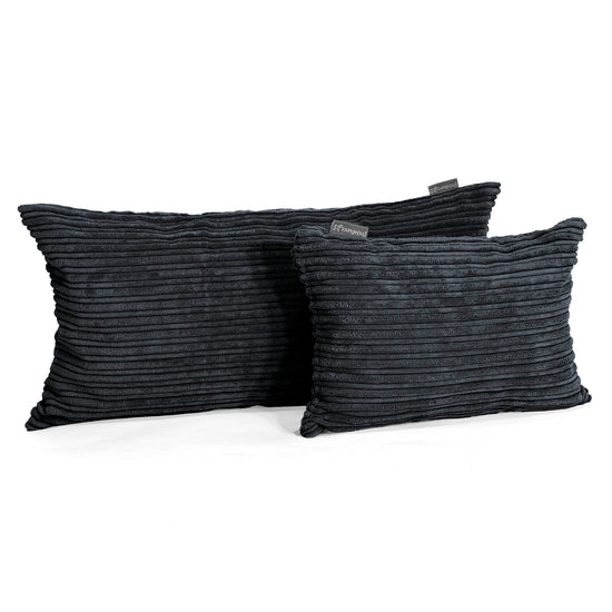 Coussin Géant 40 x 80cm - Côtelé Noir 03