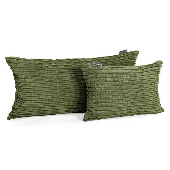 Housse de Coussin Géant 40 x 80cm - Côtelé Vert Forêt 03