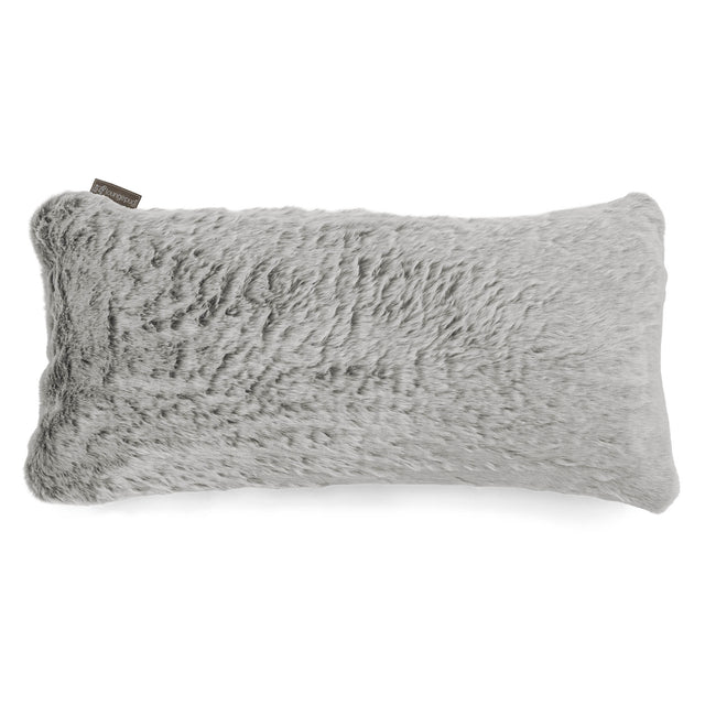 Coussin Géant 40 x 80cm - Fausse Fourrure Lapin Gris clair 01