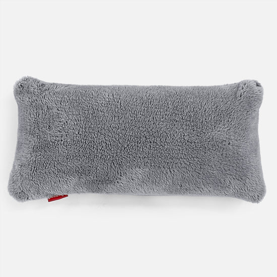 Coussin Géant 40 x 80cm - Fausse Fourrure Nounours Gris Foncé 01