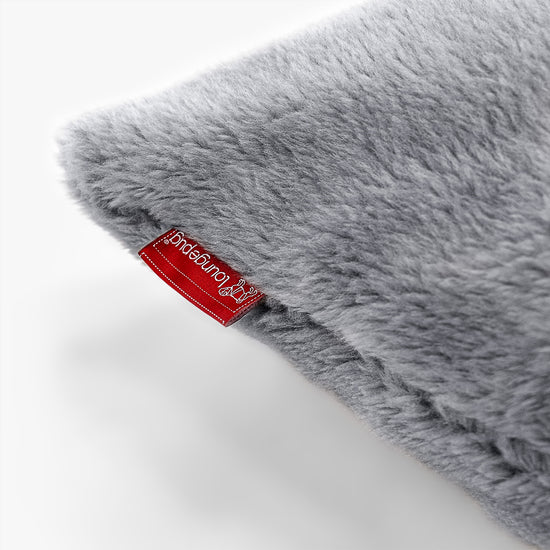Coussin Géant 40 x 80cm - Fausse Fourrure Nounours Gris Foncé 02