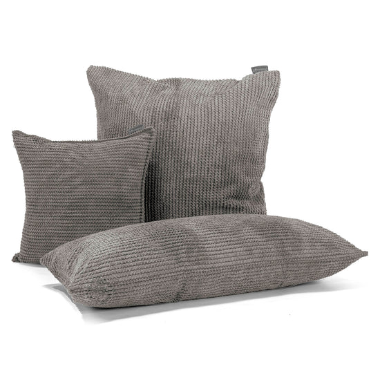 Coussin Géant 40 x 80cm - Pompon Anthracite 03
