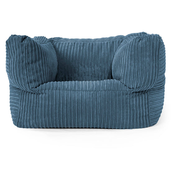 Albert Pouf Fauteuil Design - Côtelé Bleu Marine 01