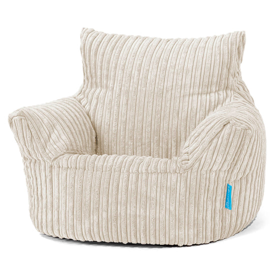 Fauteuil Pouf Bambin 1-3 ans - Côtelé Crème 01