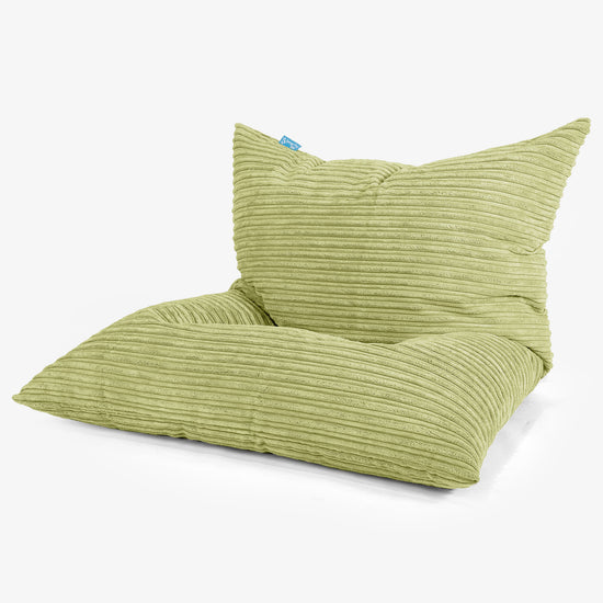 Gros Pouf Enfant 2-14 ans - Côtelé Vert Acide 01