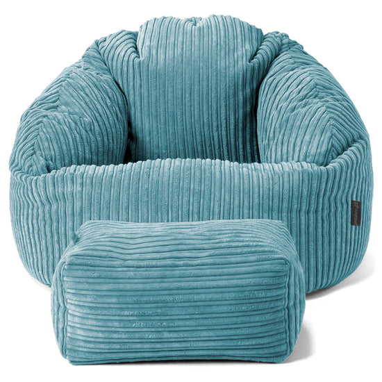 Pouf Chaise Bubble - Côtelé Mer Égée 02