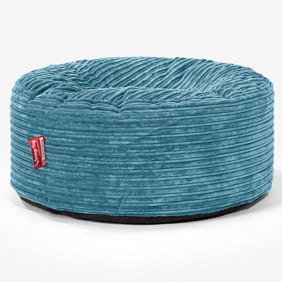 Pouf Design Rond - Côtelé Mer Égéé 01