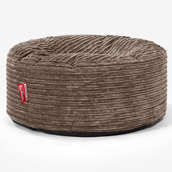 Pouf Design Rond - Côtelé Moka 01