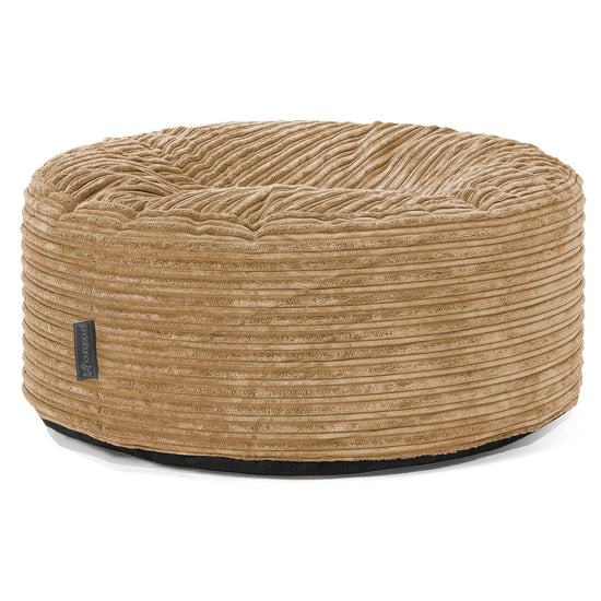 Pouf Design Rond - Côtelé Sable 01