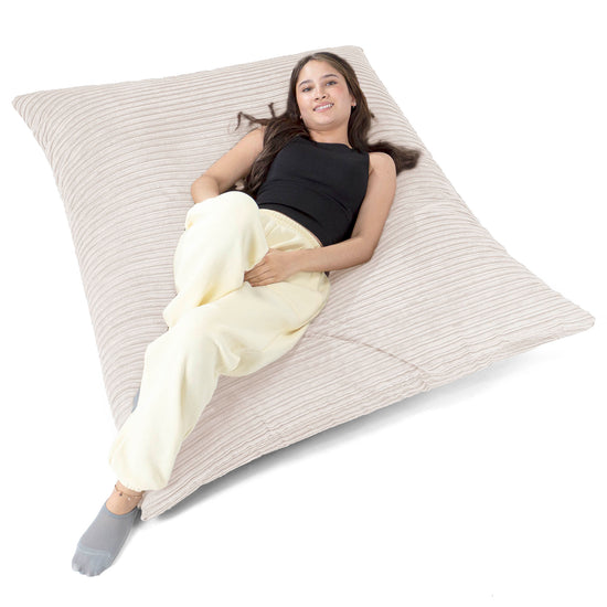 Pouf Géant XXL - Côtelé Crème 02