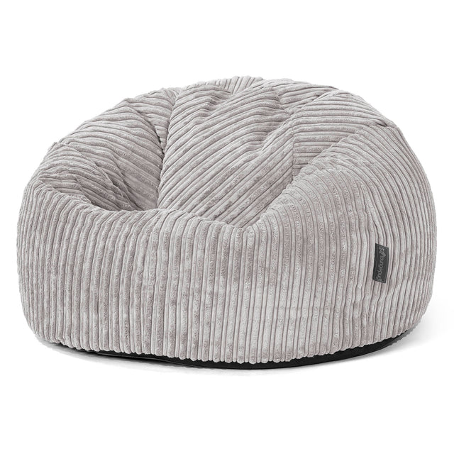 Pouf Poire Classique - Côtelé Gris Argent 01