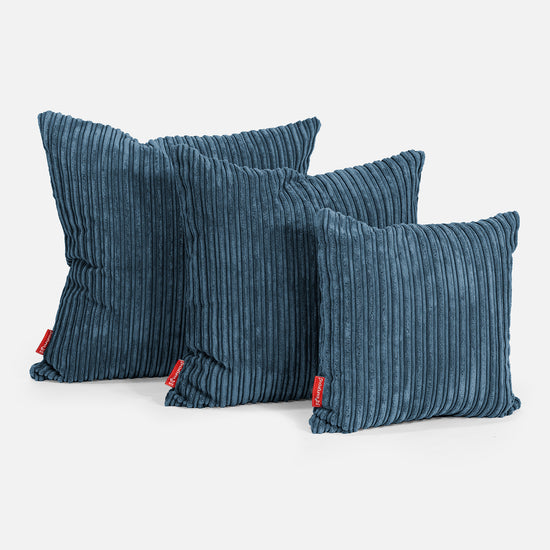 Coussin 47 x 47cm - Côtelé Bleu Marine 02