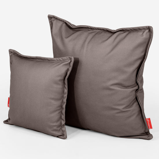 Housse de Coussin 47 x 47cm - Cuir Végan Chocolat 02