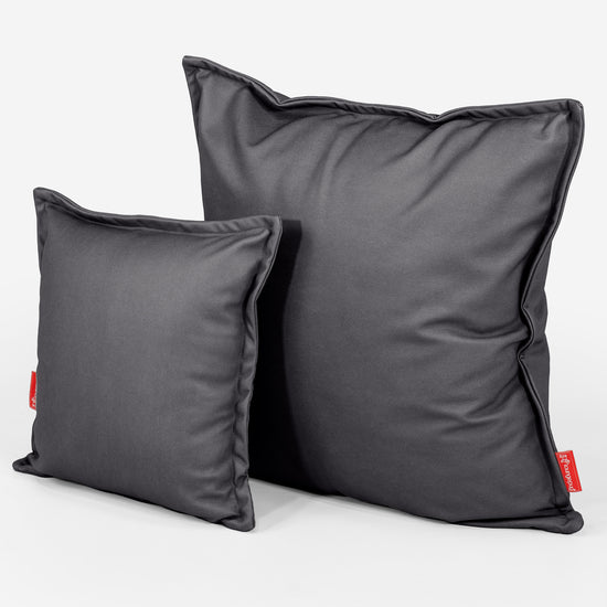 Housse de Coussin 47 x 47cm - Cuir Végan Noir 02