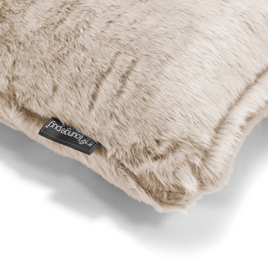 Coussin 47 x 47cm - Fausse Fourrure Lapin Brun Doré 03