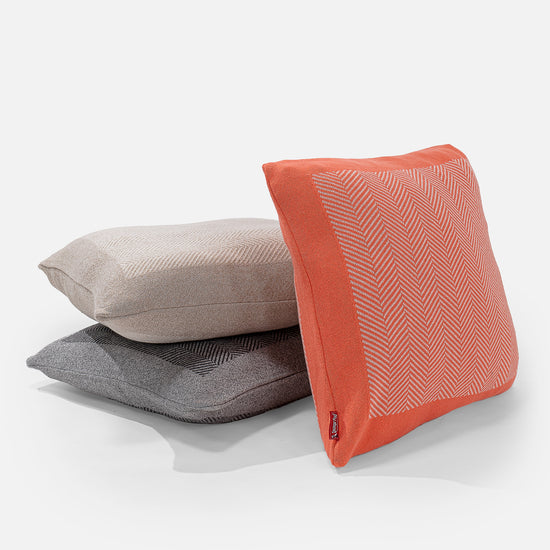 Coussin 47 x 47cm - 100% Coton Chevrons Corail 03
