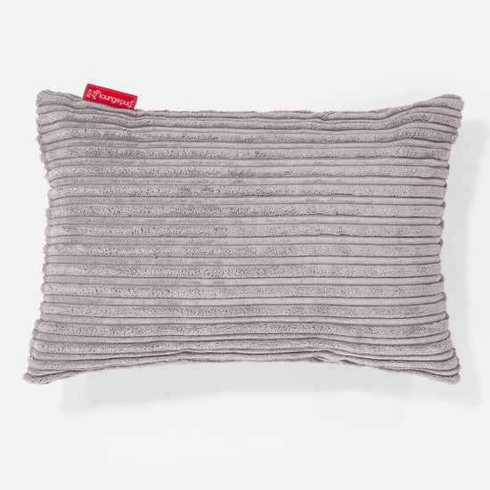 Housse de Coussin Rectangulaire 35 x 50cm - Côtelé Gris Argent 01