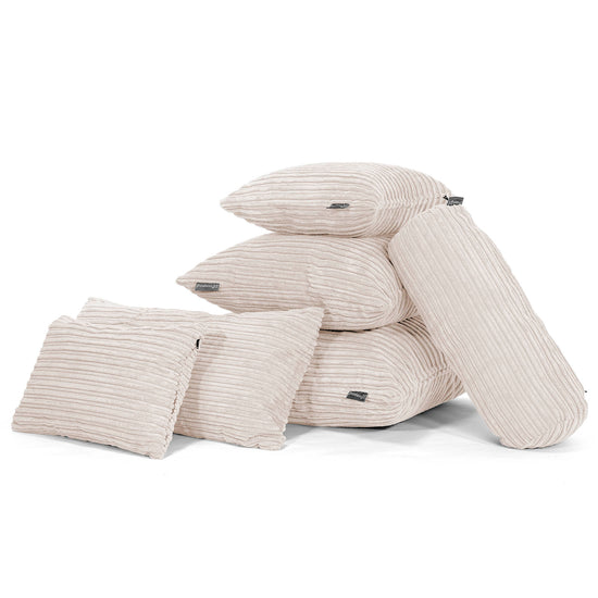 Coussin Rond 50cm - Côtelé Crème 03