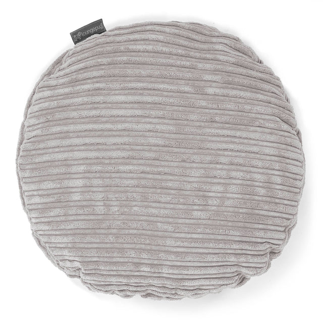 Housse de Coussin Rond 50cm - Côtelé Gris Argent 01