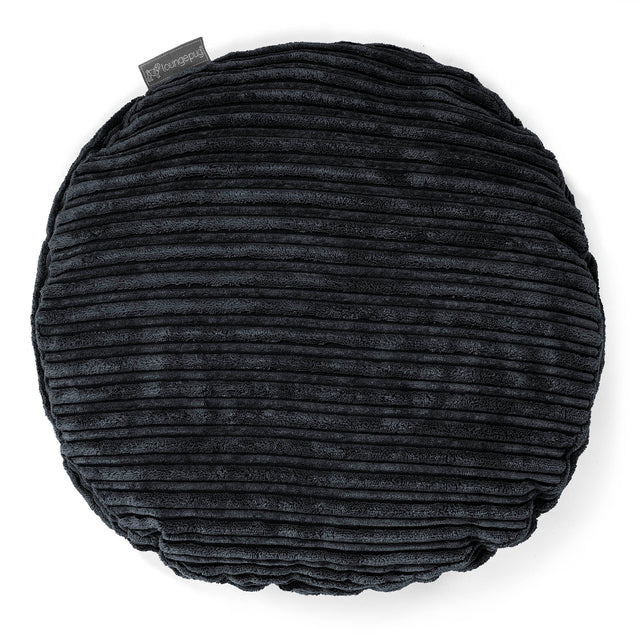 Coussin Rond 50cm - Côtelé Noir 01