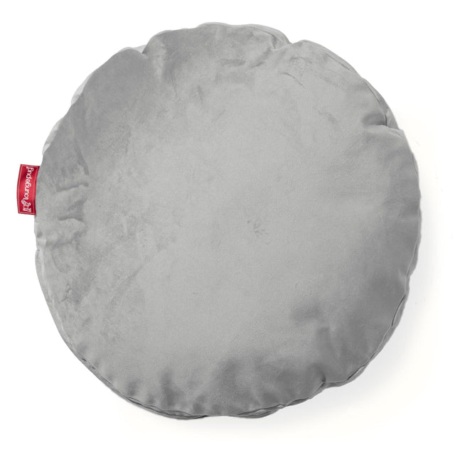 Coussin Rond 50cm - Velours Argent 01