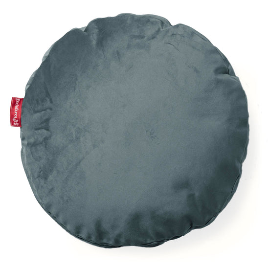 Coussin Rond 50cm - Velours Mer Égée 01