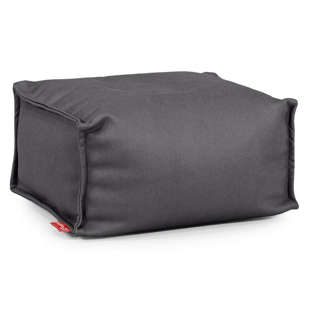 Pouf Repose Pied - Cuir Végan Noir 01