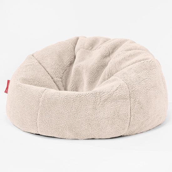 Pouf Poire Classique - Fausse Fourrure Nounours Crème 01