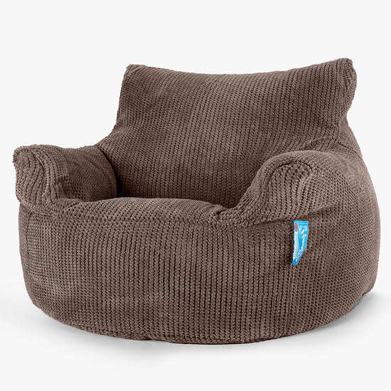Fauteuil Pouf Enfant 3-8 ans - Pompon Chocolat 01