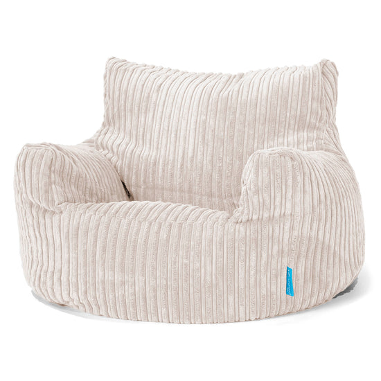 Fauteuil Pouf Enfant 3-8 ans - Côtelé Crème 01
