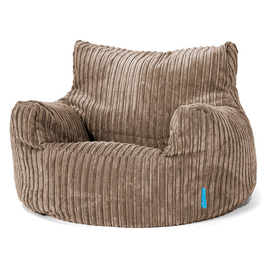 Fauteuil Pouf Enfant 3-8 ans - Côtelé Moka 01