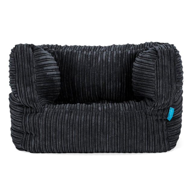 Fauteuil Pouf Albert pour Enfant 1-5 ans - Côtelé Noir 01