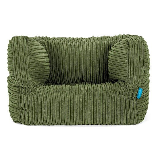 Fauteuil Pouf Albert pour Enfant 1-5 ans - Côtelé Vert Forêt 01