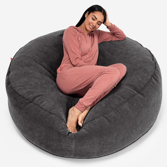 Canapé Pouf Géant Grande Mammouth - Gaufre Anthracite 01
