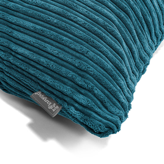 Grand Coussin 70 x 70cm - Côtelé Bleu Canard 03