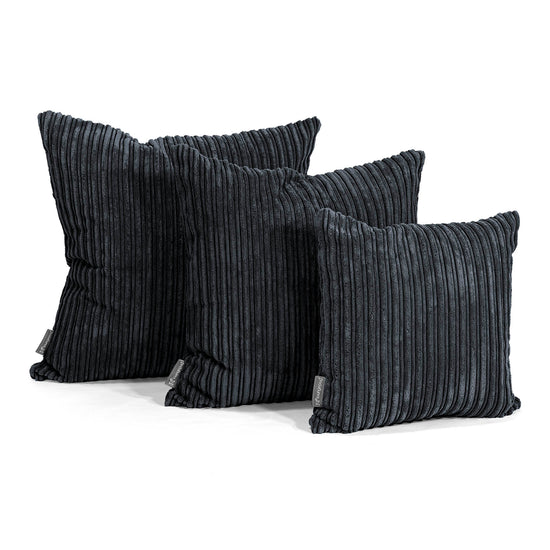 Grand Coussin 70 x 70cm - Côtelé Noir 02