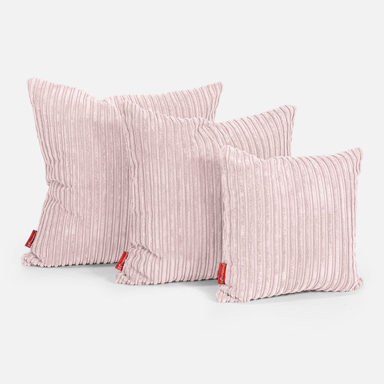 Grand Coussin 70 x 70cm - Côtelé Rose 02