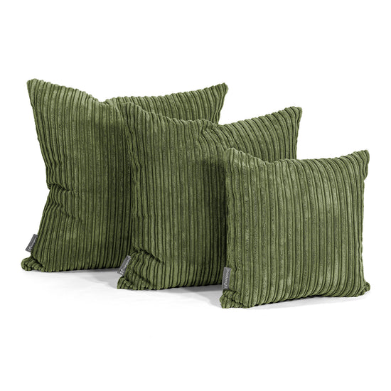 Grand Housse de Coussin 70 x 70cm - Côtelé Vert Forêt 02