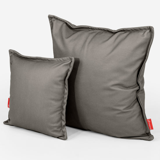 Grand Housse de Coussin 70 x 70cm - Cuir Végan Gris 02