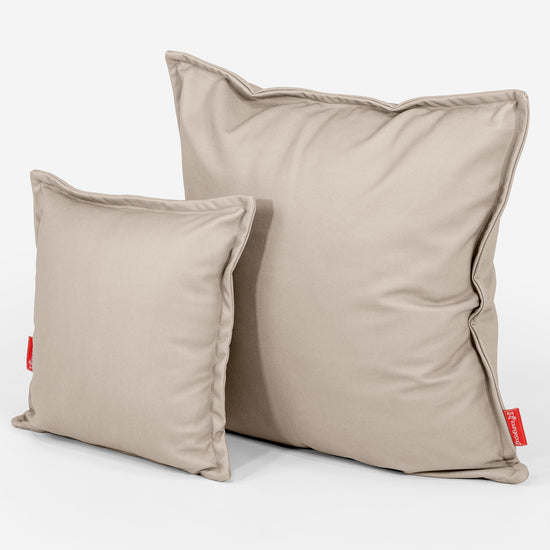 Grand Housse de Coussin 70 x 70cm - Cuir Végan Ivoire 02