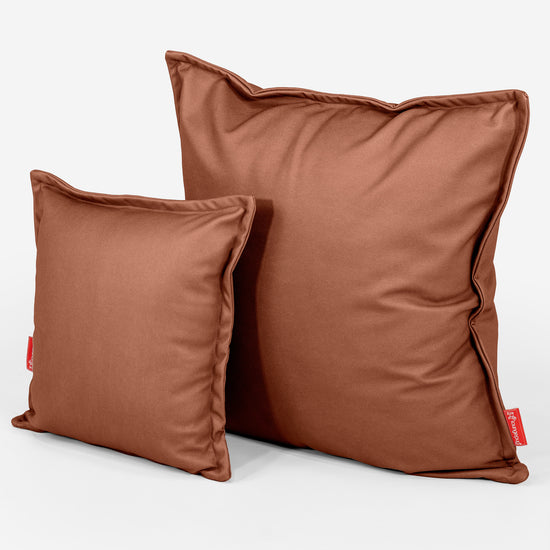 Grand Housse de Coussin 70 x 70cm - Cuir Végan Marron 02