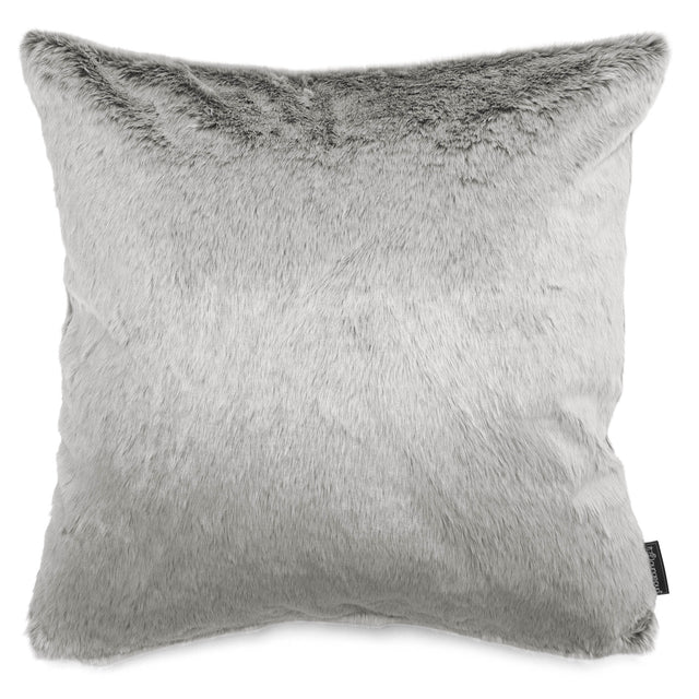 Grand Coussin 70 x 70cm - Fausse Fourrure Lapin Gris clair 01