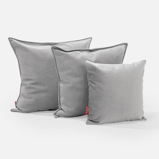 Grand Coussin 70 x 70cm - Velours Argent 02