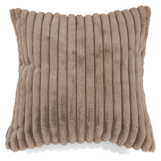 Grand Housse de Coussin 70 x 70cm - Velours Côtelé Ultra Pelucheux Vison 01