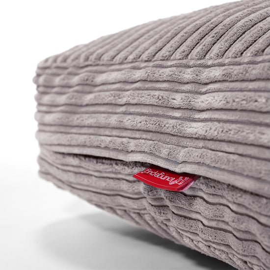 Grand Coussin de Sol - Côtelé Gris Argent 02