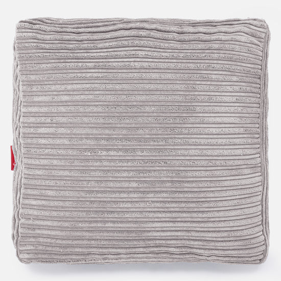 Grand Coussin de Sol - Côtelé Gris Argent 03