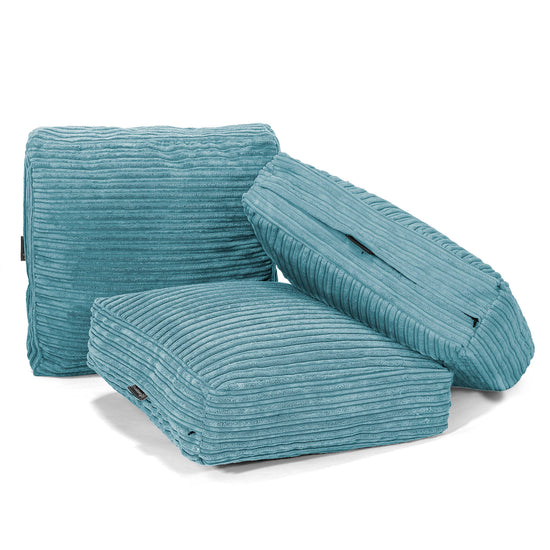Grand Coussin de Sol - Côtelé Mer Égée 04