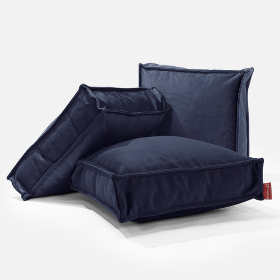 Grand Coussin de Sol - Velours Bleu Marine 04