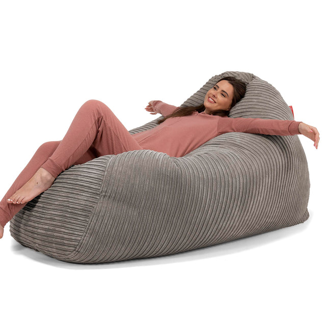 Gros Pouf Canapé - Côtelé Anthracite 02