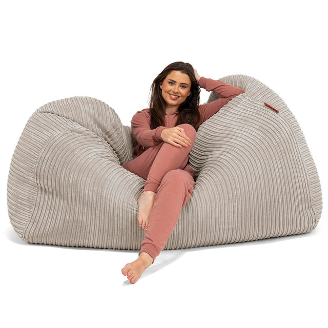 Gros Pouf Canapé - Côtelé Vison 03